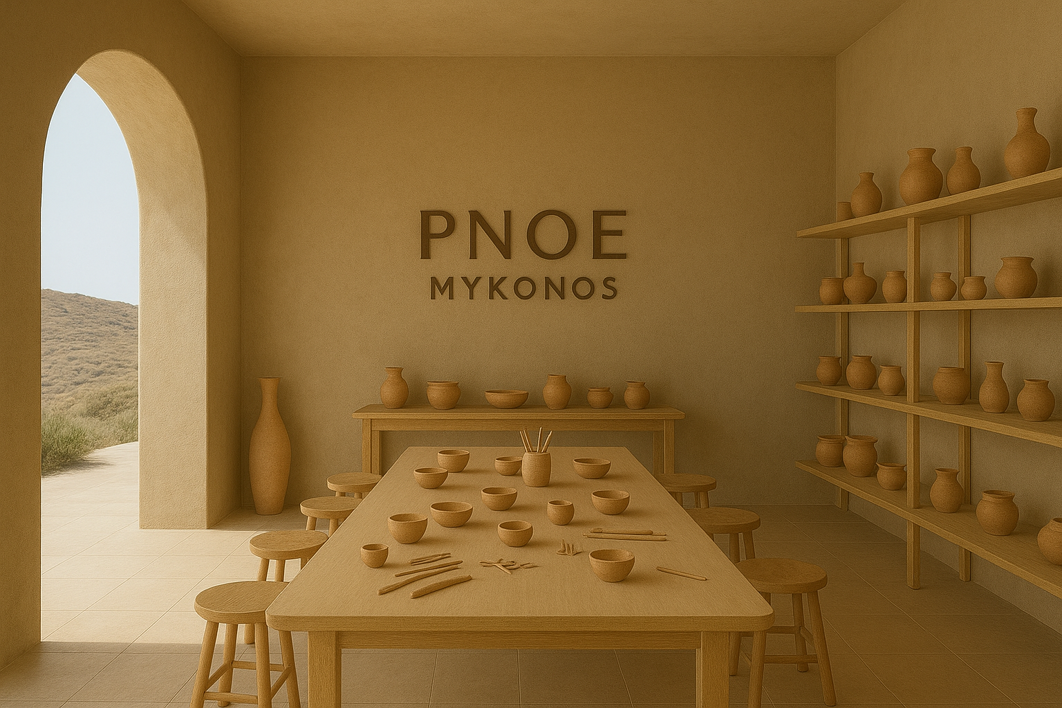 Pottery Workshop in Mykonos Sunlight